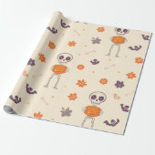 Skeletons & Pumpkins Geschenkpapier (Ungerollt)