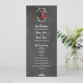 Skeletons Skull Hochzeitsprogramm Halloween Chalk Programm (Stehend Vorderseite)