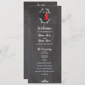 Skeletons Skull Hochzeitsprogramm Halloween Chalk Programm (Vorne/Hinten)