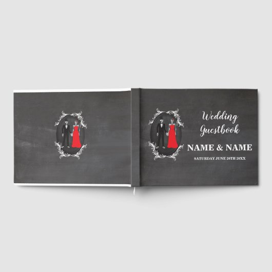 Skeletons Skulls für Hochzeiten Gästebuch (Voll)