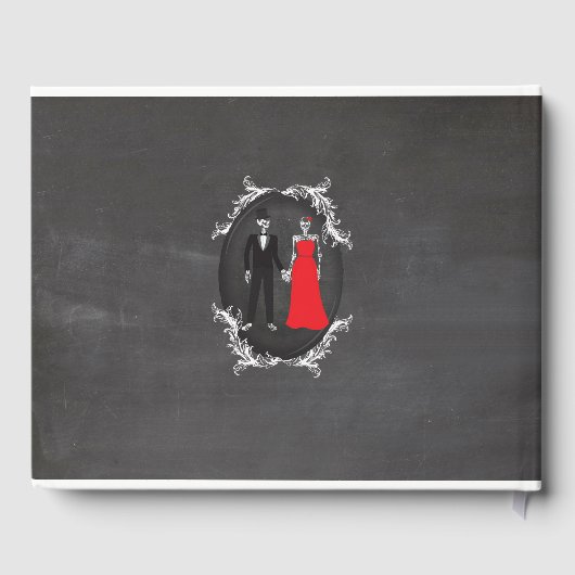 Skeletons Skulls für Hochzeiten Gästebuch (Rückseite)