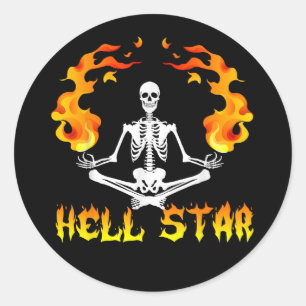 Skeletons Yoga werden Höllenstar Runder Aufkleber