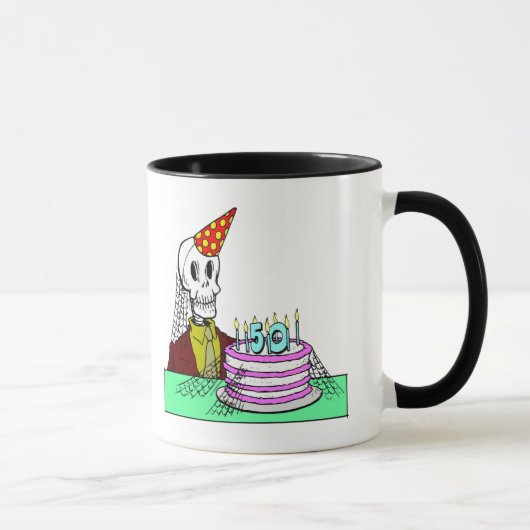 Skelett-50. Geburtstags-Geschenke Tasse (Rechts)