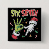Skelett 6 7 Weihnachten Six Seven Meme Xmas Button (Vorderseite)