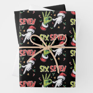 Skelett 6 7 Weihnachten Six Seven Meme Xmas Geschenkpapier Set