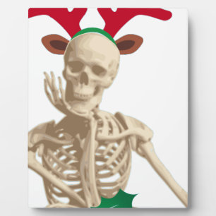 Skelett-Albtraum-Weihnachten Fotoplatte