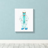 Skelett als Arzt mit Gesichtsmaske Leinwanddruck (Insitu (Holzboden))