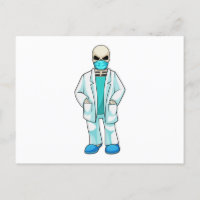 Skelett als Arzt mit Gesichtsmaske