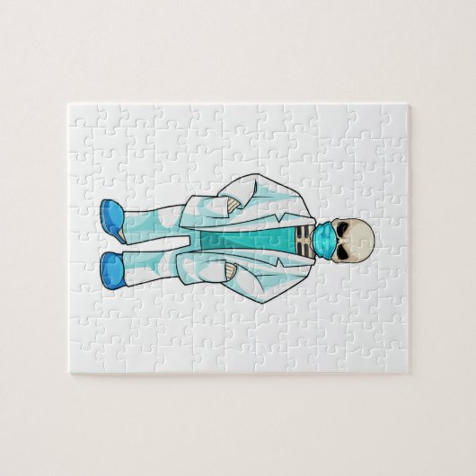 Skelett als Arzt mit Gesichtsmaske Puzzle (Horizontal)