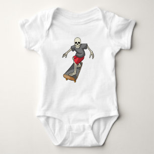 Skelett als Skater mit Skateboard Baby Strampler