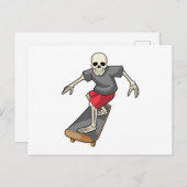 Skelett als Skater mit Skateboard Postkarte (Vorne/Hinten)