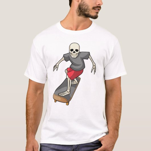 Skelett als Skater mit Skateboard T-Shirt (Vorderseite)