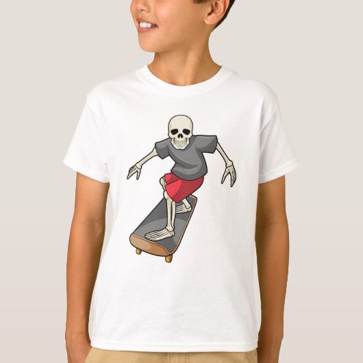 Skelett als Skater mit Skateboard T-Shirt (Vorderseite)