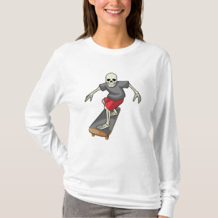 Skelett als Skater mit Skateboard T-Shirt
