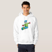 Skelett als Snowboarder mit Snowboard Hoodie (Vorne ganz)