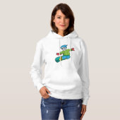 Skelett als Snowboarder mit Snowboard Hoodie (Vorne ganz)