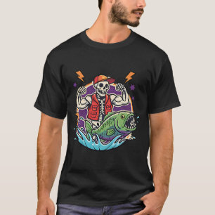 Skelett-Angel-Abenteuer Lustiges Halloween Grusel  T-Shirt