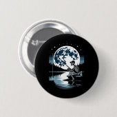 Skelett-Angler Halloween Gruseliger Fischer Unter Button (Vorne & Hinten)