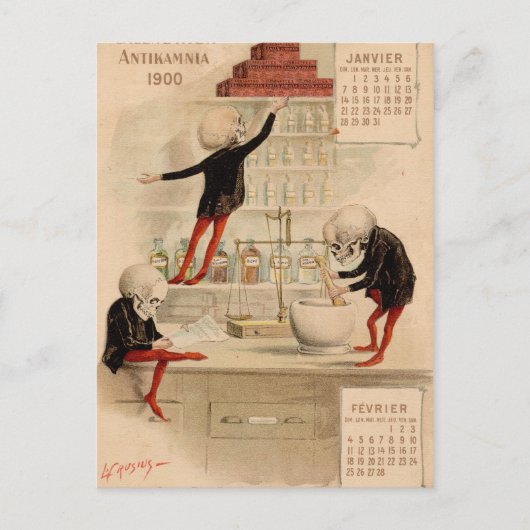 Skelett-Apotheke Postkarte (Vorderseite)