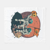 Skelett-Astronauten-Crew Fleecedecke (Vorderseite (Horizontal))