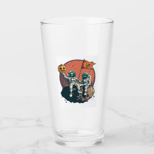 Skelett-Astronauten-Crew Glas (Vorderseite)