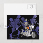 Skelett auf Chopper - Postkarte (Vorne/Hinten)