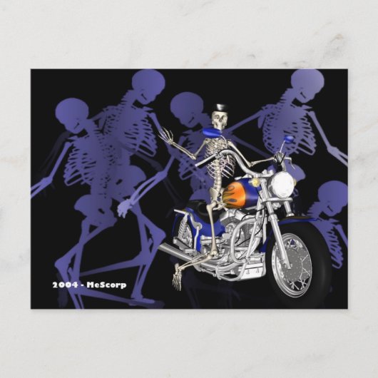Skelett auf Chopper - Postkarte (Vorderseite)