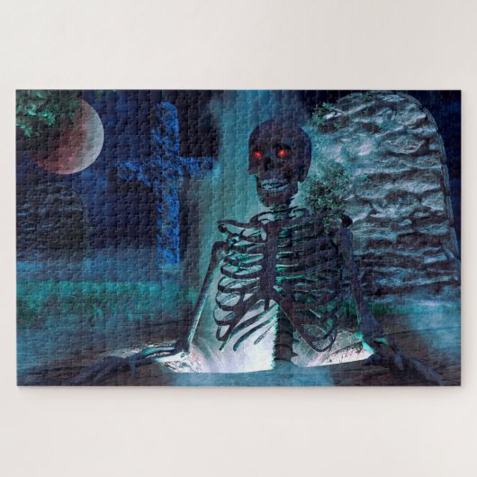 Skelett auf dem Friedhof Puzzle (Horizontal)