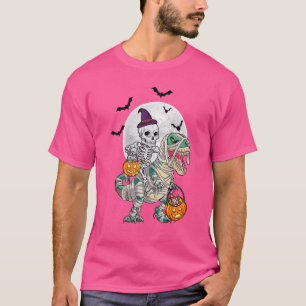Skelett auf Dinosaurier Rex Halloween Jungen Kinde T-Shirt