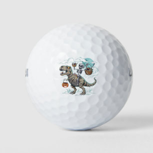 Skelett auf Dinosaurier T Rex Halloween-Kürbis Golfball
