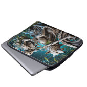 Skelett auf einem Chopper mit Wolfskopf Laptopschutzhülle (Vorne Knopf)