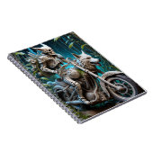 Skelett auf einem Chopper mit Wolfskopf Notizblock (Rechte Seite)