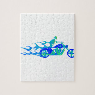 Skelett auf einem Motorrad Puzzle