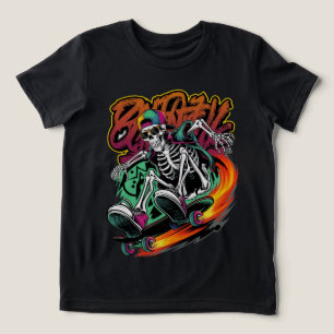 Skelett auf einem Skateboard Graffiti Street Style Tri-Blend Shirt