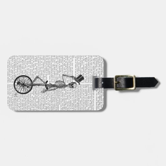 Skelett auf Einrad Gepäckanhänger (Vorderseite horizontal)