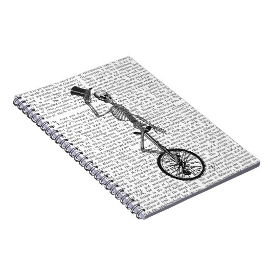 Skelett auf Einrad Notizblock (Rechte Seite)
