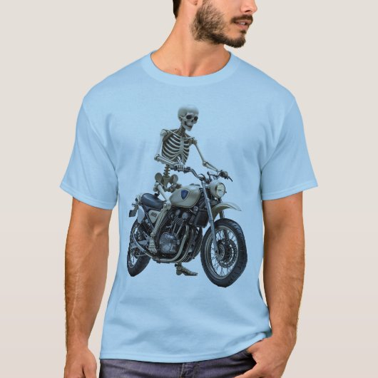 Skelett auf Motorrad Männer Grundlegende T - Shirt (Vorderseite)