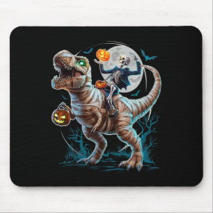 Skelett auf Mumien-Kürbis T-Rex Dinosaurier Lustig Mousepad