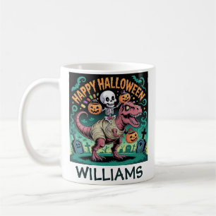 Skelett auf Mummy T-Rex - Spooky Dino Rider Kaffeetasse