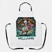 Skelett auf Mummy T-Rex - Spooky Dino Rider Schürze (Vorderseite)