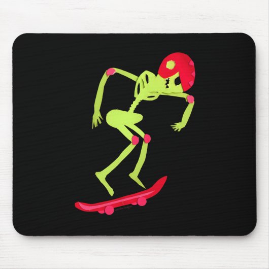 Skelett auf Skateboard Halloween Mousepad (Vorne)