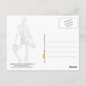 Skelett auf Skull Stehend Postkarte (Rückseite)