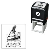 Skelett auf Stilts Wandern auf Buchbibliothek Name Permastempel (Beispiel)