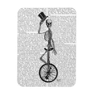 Skelett auf Unicycle Magnet