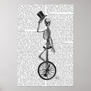 Skelett auf Unicycle Poster