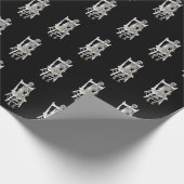 Skelett auf weißem Sessel Geschenkpapier (Ecke)