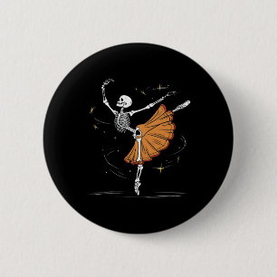 Skelett-Ballerina-Balletttanz Halloween Button