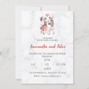 Skelett-Ballon-Marmor-Hochzeit Einladung