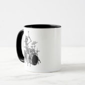Skelett-Band-Schlagzeuger Tasse (Vorderseite Links)