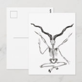 Skelett-Baphomet-Platte Postkarte (Vorne/Hinten)
